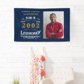 Banderoles 21e Anniversaire Né 2002 Legend Blue Gold Photo (En situation)