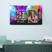 Banderoles 21e Anniversaire Noir et Or Ballons Photo (Salon professionnel)