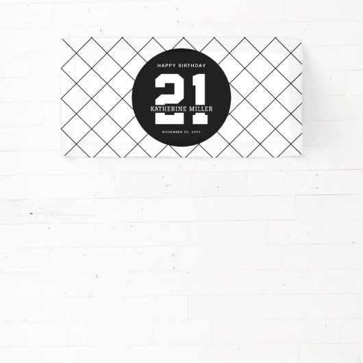 Banderoles 21e anniversaire personnalisé Moderne et élégant (Insitu)