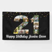 Banderoles 21e anniversaire Photo Collage anniversaire événem (Horizontal)