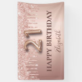 Banderoles 21e anniversaire rose gouttes de parties scintilla (Vertical)