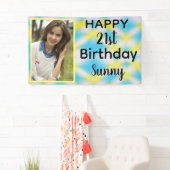 Banderoles 21e anniversaire Tie Dye One Photo (En situation)