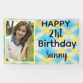 Banderoles 21e anniversaire Tie Dye One Photo (Horizontal)