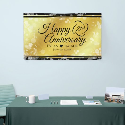Banderoles 21ème anniversaire de Mariage en laiton (Salon professionnel)