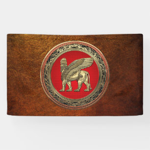 Banderoles [220] Lion assyrien ailli - Lamassu d'or