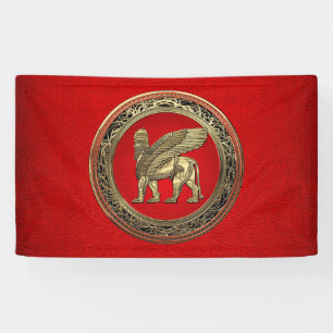 Banderoles [220] Lion assyrien ailli - Lamassu d'or
