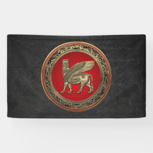 Banderoles [220] Taureau ailé assyrien - Lamassu d'or