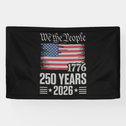 Banderoles 250 Years 1776 2026 250th Birthday 4th Of July (Horizontal)