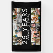 Banderoles 25 ans mariage anniversaire photo collage modifiab (Vertical)