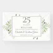 Banderoles 25e anniversaire de Mariage d'argent Bienvenue (Horizontal)