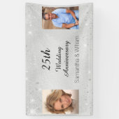 Banderoles 25e anniversaire du mariage parties scintillant ph (Vertical)