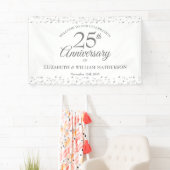 Banderoles 25e anniversaire Mariage d'argent Confetti Bienven (En situation)