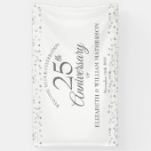 Banderoles 25e anniversaire Mariage d'argent Confetti Bienven (Vertical)