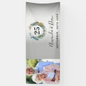 Banderoles 25e anniversaire mariage d'argent photo ecalyptus (Vertical)