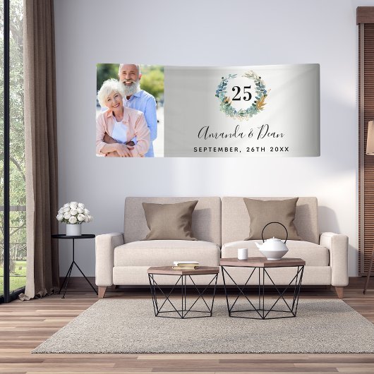 Banderoles 25e anniversaire mariage d'argent photo ecalyptus