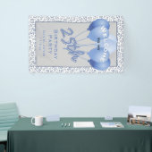 Banderoles 25e Bienvenue Motif de numéros aléatoires bleu/bla (Salon professionnel)