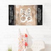 Banderoles 28e anniversaire du Mariage de lin élégant (En situation)