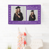 Banderoles 2 Collage Photo Félicats Classe Grad De 2023 Purpl (En situation)