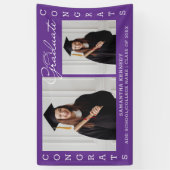 Banderoles 2 Collage Photo Félicats Classe Grad De 2023 Purpl (Vertical)