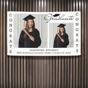 Banderoles 2 Collage Photo Félicitations Classe Grad De 2023