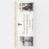 Banderoles 2 Script photo Félicitations Nurse Gold Confetti (Vertical)