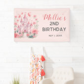 Banderoles 2e anniversaire Pink Princess Castle Balloons (En situation)