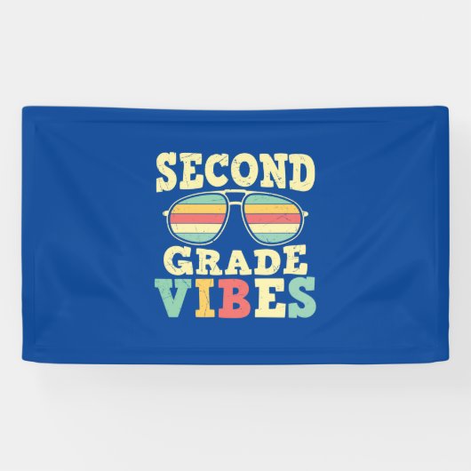 Banderoles 2nd Teacher Deuxième Grade Vibes (Horizontal)