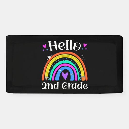 Banderoles 2nd Teacher Rainbow Grade Back To School (Horizontal)