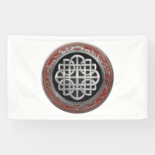 Banderoles [300] Croix du noeud d'argent celtique sacré
