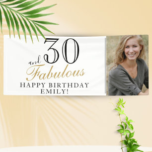 Banderoles 30 et Fabuleux Élégant Script 30e Anniversaire Pho