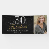 Banderoles 30 et fabuleux moderne Black 30th Birthday Photo (Horizontal)