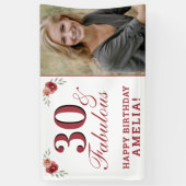 Banderoles 30 & Fabulous Watercolor Floral 30e anniversaire (Vertical)