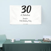 Banderoles 30e anniversaire ajouter nom date année noir (Salon professionnel)