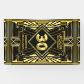 Banderoles 30e anniversaire Art Déco Gold Black Great Gatsby (Horizontal)