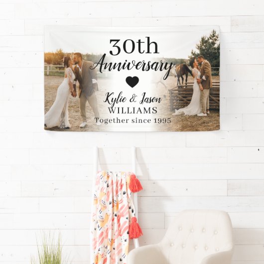 Banderoles 30e Anniversaire de Mariage Personnalisé 2 Collage (En situation)