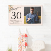 Banderoles 30e anniversaire Floral Pink Photo (En situation)