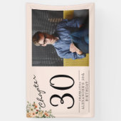 Banderoles 30e anniversaire Floral Pink Photo (Vertical)