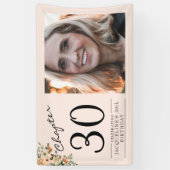 Banderoles 30e anniversaire Floral Pink Photo (Vertical)
