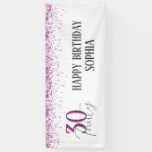 Banderoles 30e anniversaire heureux Parties scintillant rose  (Vertical)