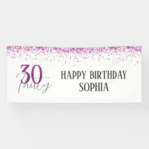 Banderoles 30e anniversaire heureux Parties scintillant rose