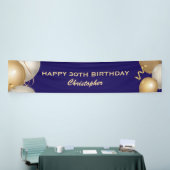 Banderoles 30e Anniversaire Marine Bleu et Ballons d'or (Salon professionnel)