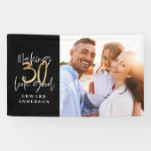 Banderoles 30e anniversaire moderne noir et or photo (Horizontal)