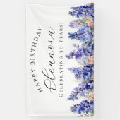 Banderoles 30e Joyeux Anniversaire Bleu Juillet Fleur de nais (Vertical)