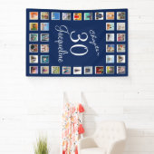 Banderoles 30th Birthday Blue Banner (Insitu)