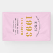 Banderoles 30th Birthday Born 1993 Ajouter Nom Rose Grey (Horizontal)