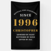 Banderoles 30th Birthday Born 1996 Add Name Black Gold (Vertical)