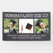 Banderoles 3 Photo Félicats Grad 2022 Graduation Chalkboard (Horizontal)