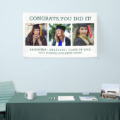 Banderoles 3 Photos Collage Félicitations Diplômé 2023 Vert B (Salon professionnel)