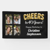 Banderoles 40 ans 4 photo Collage 40e anniversaire (Horizontal)