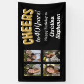 Banderoles 40 ans 4 photo Collage 40e anniversaire (Vertical)